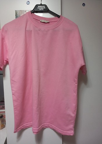 Pembe Kısa Kollu Oversize Tişört