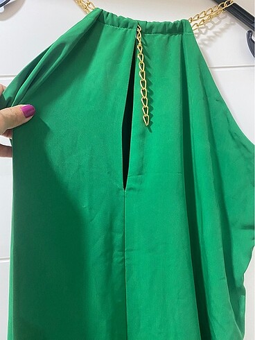 44 Beden yeşil Renk Özel dikim uzun elbise