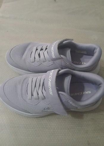 Kız Çocuk Gri Skechers Spor Ayakkabı Velcro - Görsel 4
