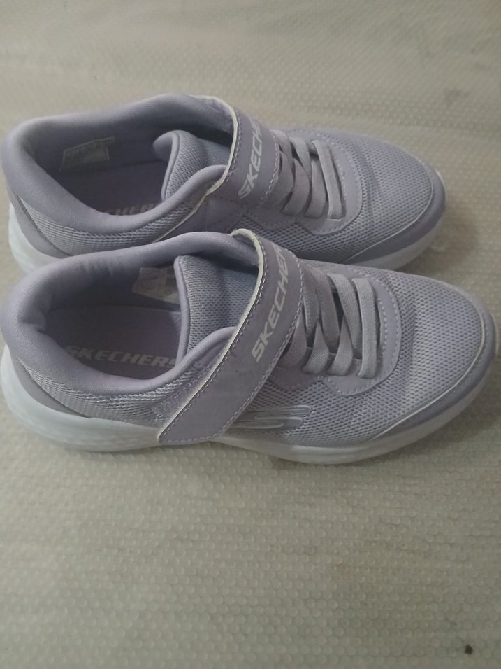 Kız Çocuk Gri Skechers Spor Ayakkabı Velcro - Görsel 2