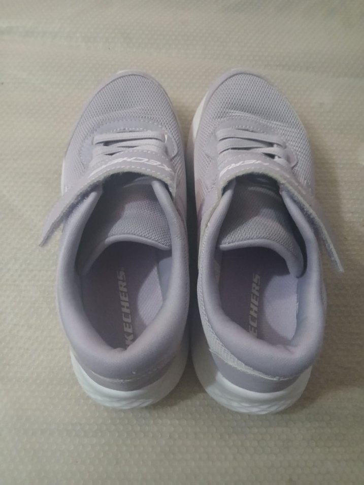 Kız Çocuk Gri Skechers Spor Ayakkabı Velcro - Görsel 3