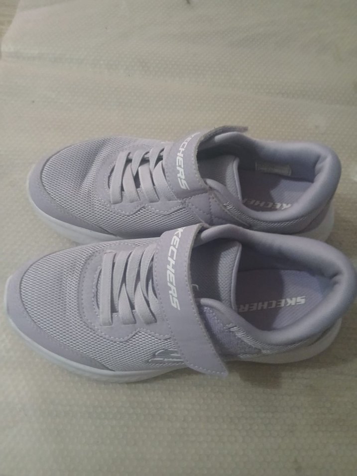 Kız Çocuk Gri Skechers Spor Ayakkabı Velcro - Görsel 4