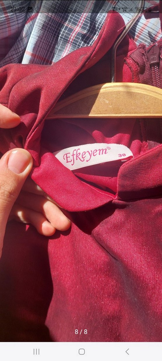 Bordo Nakışlı Uzun Kollu Bohem Kadın Elbise - Görsel 4