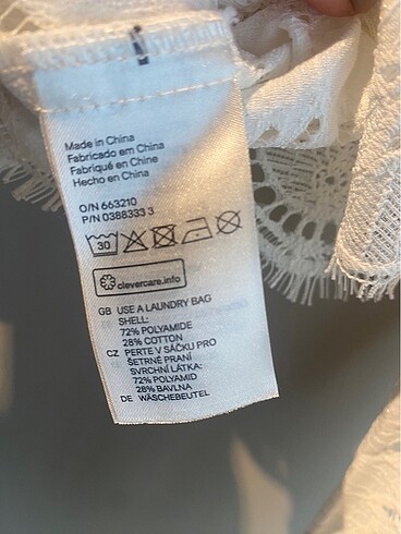 34 Beden H&M Beyaz Dantelli Gömlek