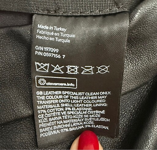 38 Beden H&M Siyah Gerçek Deri Pantolon