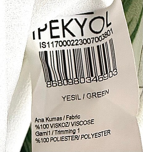 38 Beden İpekyol Beyaz Tropik Desenli Anvelop Elbise