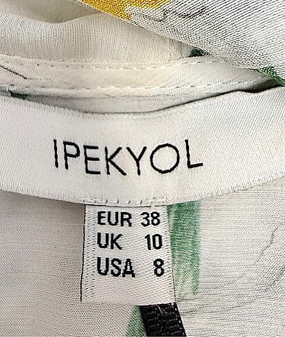 ipekyol İpekyol Beyaz Tropik Desenli Anvelop Elbise
