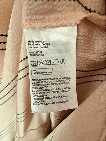 36 Beden H&M Bej Rengi Dökümlü Gömlek Elbise