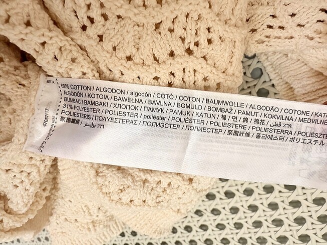 xl Beden Mango Bej Rengi Pamuklu Örgü Bluz