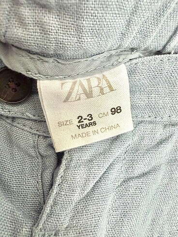Zara Zara Mavi Keten Çocuk Şortu