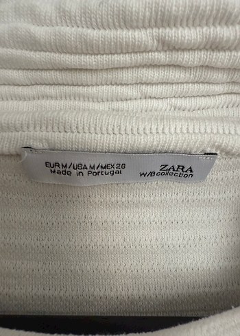 Zara Zara Beyaz Boğazlı Sweatshirt