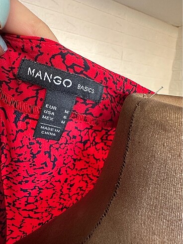 m Beden kırmızı Renk Mango satenimsi elbise