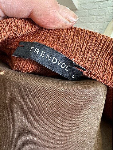 l Beden turuncu Renk Trendyol bluz