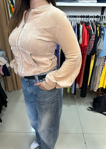 s Beden ten rengi Renk H&M krem renginde kadife ceket