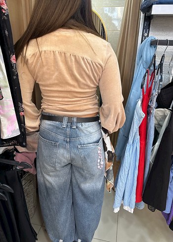 s Beden H&M krem renginde kadife ceket