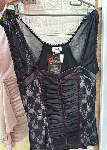 Dantel Detaylı vintage Y2k Siyah Gotik Büstiyer - Görsel 3