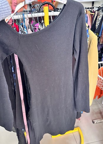 Siyah Uzun Kollu Kadın Triko Elbise - Görsel 3