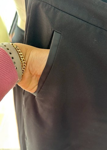 H&M Siyah Düz Kadın Kumaş Pantolon - Görsel 5