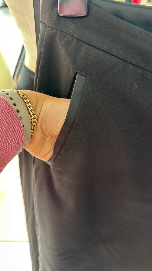 H&M Siyah Düz Kadın Kumaş Pantolon - Görsel 5