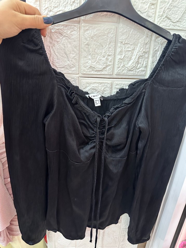 Twist marka Uzun Kollu Siyah Bluz - Görsel 3