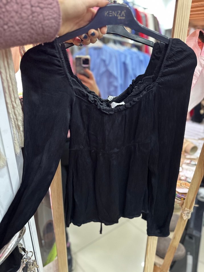 Twist marka Uzun Kollu Siyah Bluz - Görsel 2