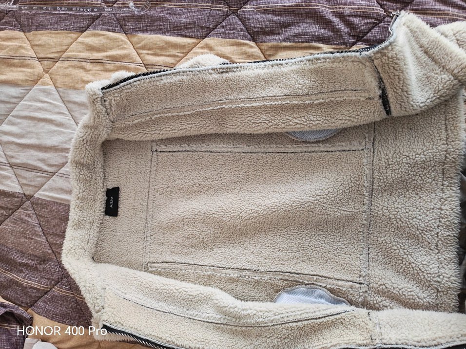 Kürklü Siyah Kot Kolsuz yelek - Görsel 3