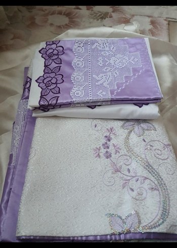 İşlemeli Açık Mor Nevresim Takımı[çift kisilik - Görsel 5