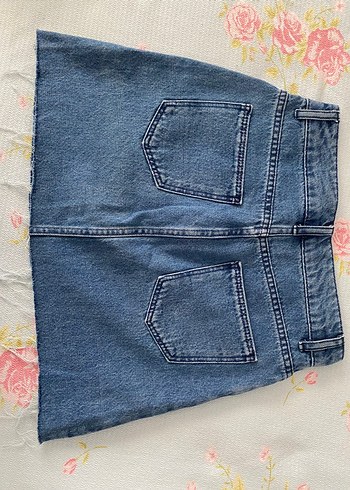 xs Beden Mavi Denim Mini Etek