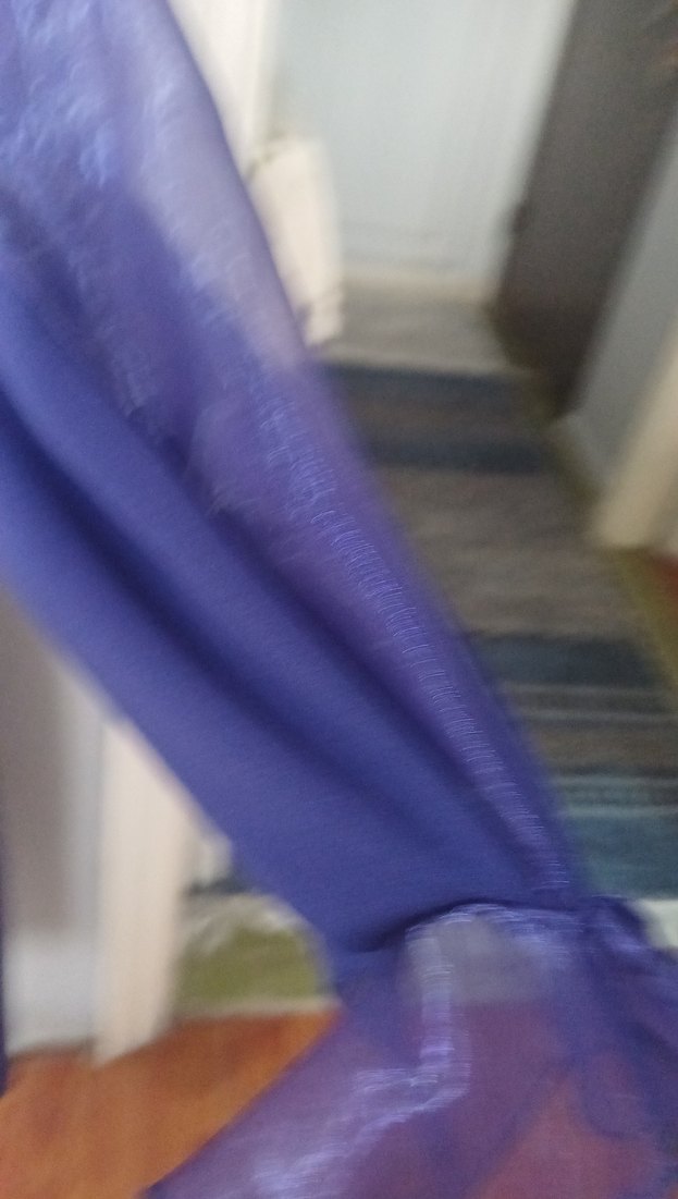 Uzun Kollu abiye elbise  mor 1 kere giyildi sifir gibi  kolu tul - Görsel 5