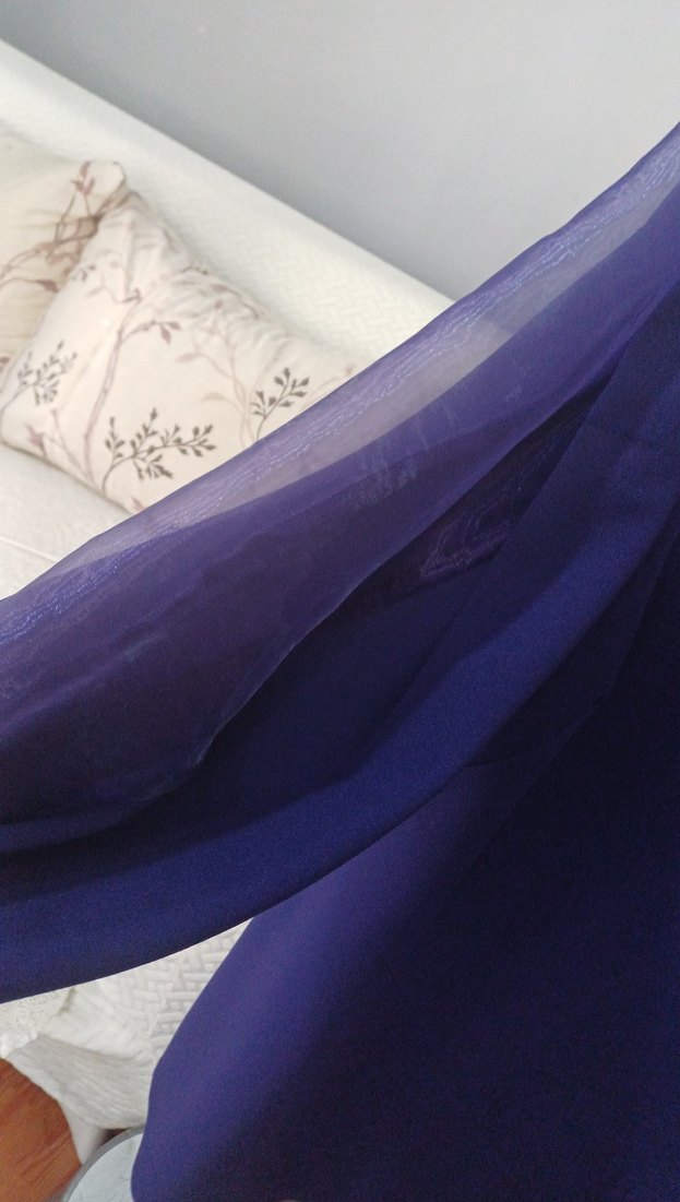 Uzun Kollu abiye elbise  mor 1 kere giyildi sifir gibi  kolu tul - Görsel 2