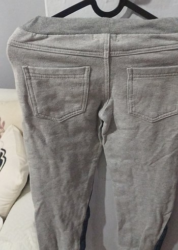 10 Yaş Beden Düğmeli Gri Bol Kesim Kadın Kot Pantolon