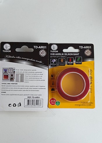 2'li Paket Tudor 18mm Şeffaf Çift Taraflı Silikon Bant - Görsel 5