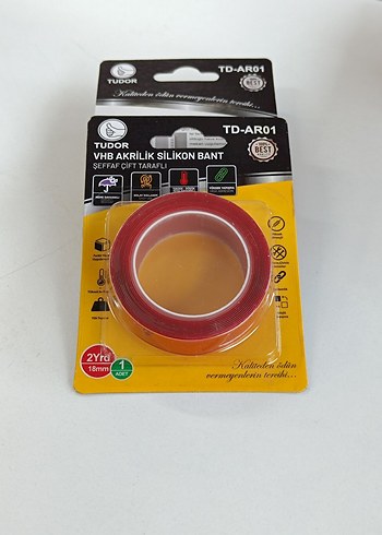 2'li Paket Tudor 18mm Şeffaf Çift Taraflı Silikon Bant - Görsel 3