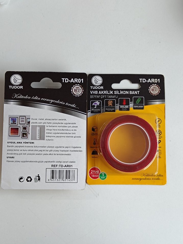 Tudor 18mm Şeffaf Çift Taraflı Silikon Bant - Görsel 5