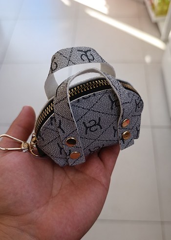 Mango Gri Desenli Minik bozuk para cüzdanı