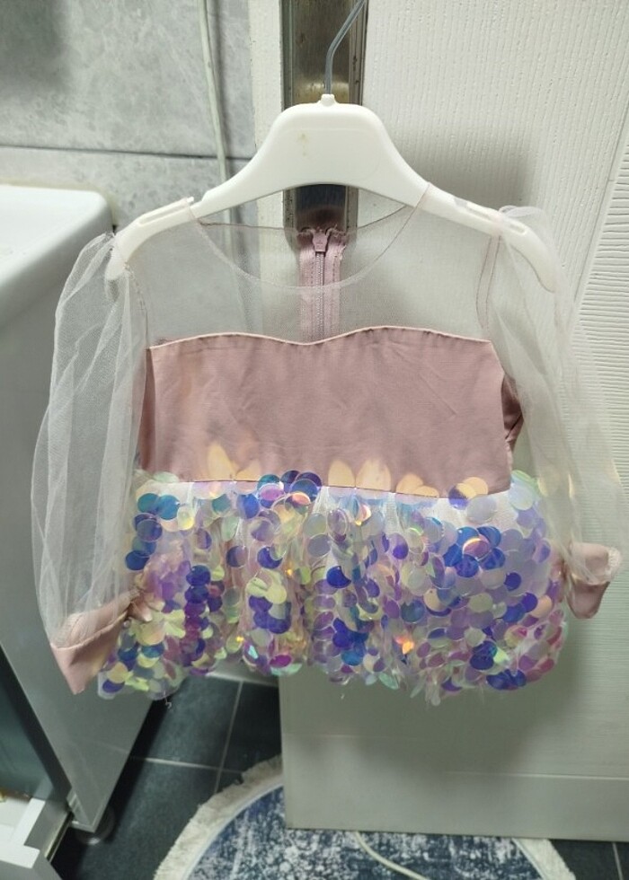 1 yaş Pullu doğum günü/düğün elbisesi  - Görsel 2