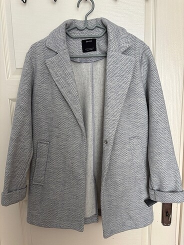 Gri zikzaklı blazer
