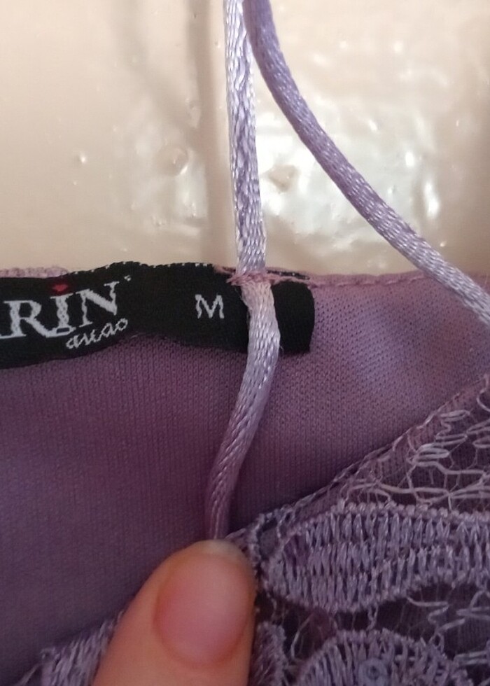 Lila uzun kol kayık yaka tüllü kısa abiye - Görsel 3