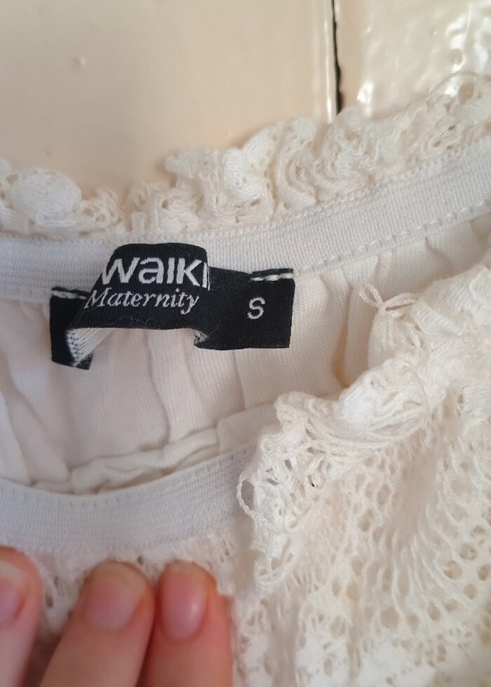 Beyaz uzun  dantelli hamile elbisesi  - Görsel 3