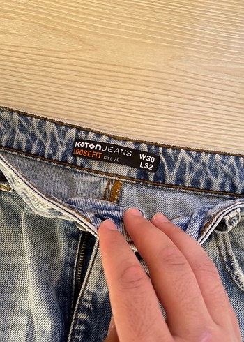 Koton Loose Fit Kot Jeans - Görsel 3