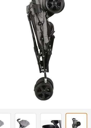 Gri Bebek Arabası Hafif ve Katlanabilir - Görsel 3