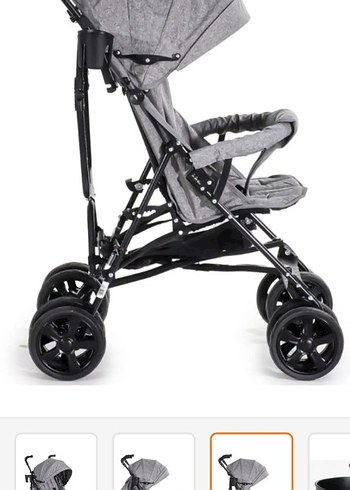 Gri Bebek Arabası Hafif ve Katlanabilir - Görsel 5
