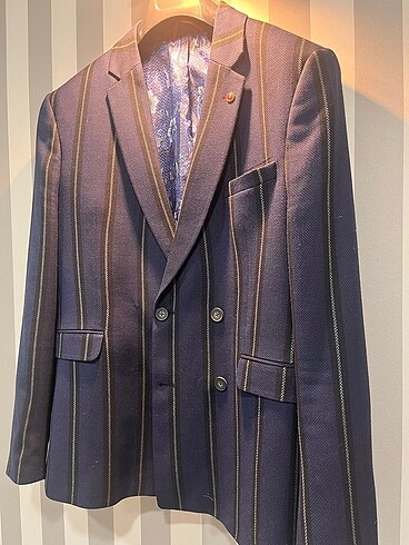 Erkek takım ceket çizgili - Görsel 3