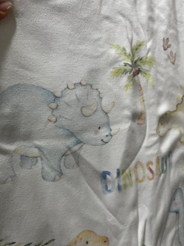 Beyaz Dinozor Desenli Bebek Uyku Tulumu - Görsel 2