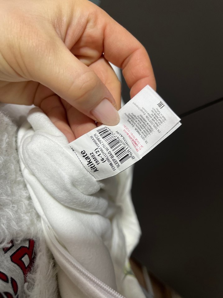 Beyaz Dinozor Desenli Bebek Uyku Tulumu - Görsel 3