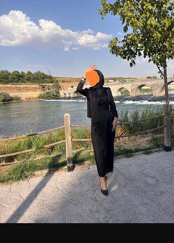 Siyah Uzun Saten Elbise