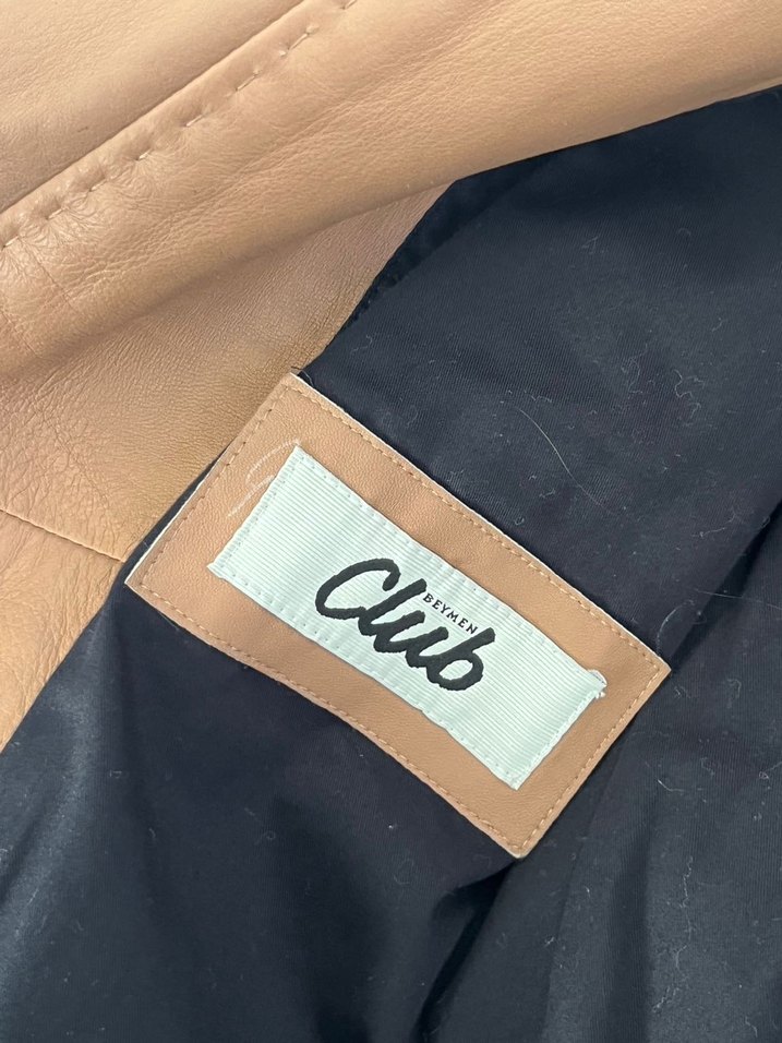 Beymen gerçek Deri Taba renk Kadın Ceket, Fermuarlı - Görsel 4