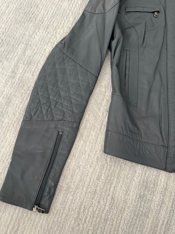 Beymen Gri Kadın Deri Biker Ceket - Görsel 3