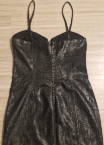 Yılan Desenli Siyah Midi Gotik Elbise - Görsel 2