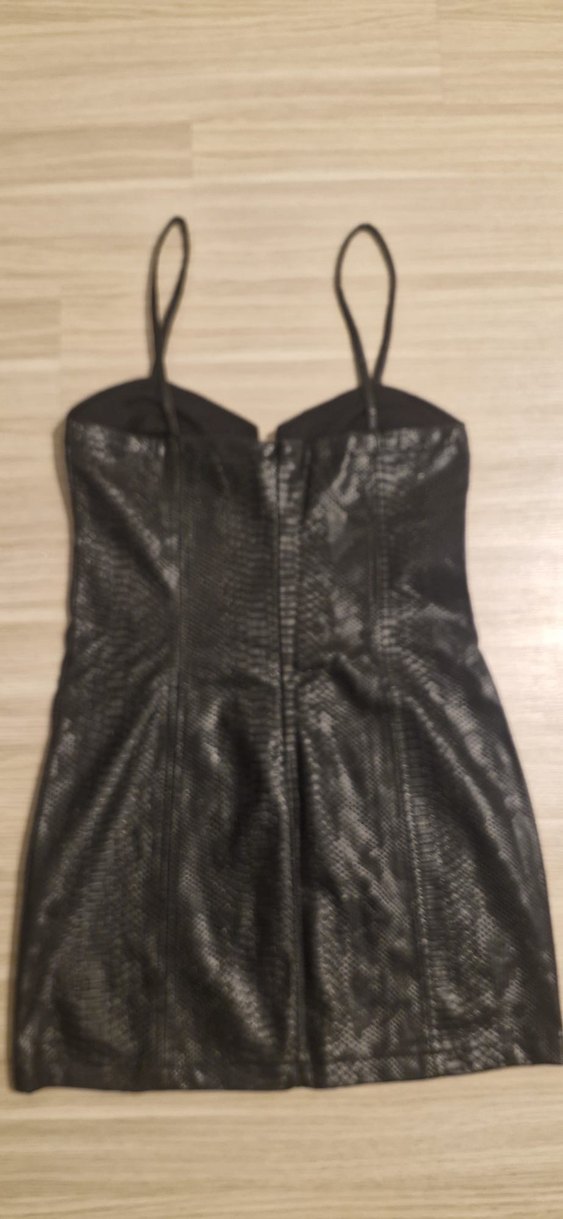 Yılan Desenli Siyah Midi Gotik Elbise - Görsel 2